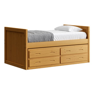 Captain's Bed, 39in HB, 39in FB, with Drawers. Sizes up to King