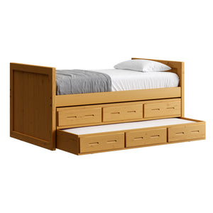 Captain's Bed, 39in HB, 39in FB, with Drawers and Trundle Bed. Sizes up to King