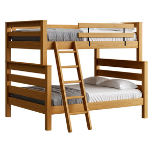 TimberFrame Bunk Bed. FullXL Over Queen With Ladder.
