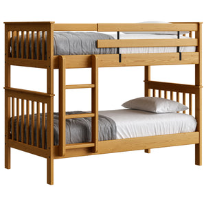Mission Bunk Bed. Twin Over Twin. Vertical Ladder