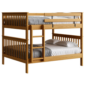 Mission Bunk Bed. Queen Over Queen. Vertical Ladder