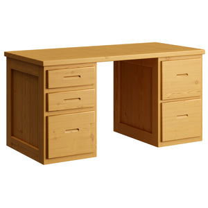 Desk, 2 File Drawers Right Side, 3 Drawers Left Side. 58in, 66in