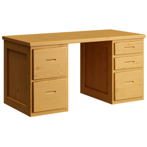 Desk, 2 File Drawers Left Side, 3 Drawers Right Side. 58in, 66in