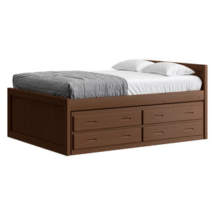 Captain's Bed, 39in Headboard, 26in Footboard, with Drawers. Sizes up to King