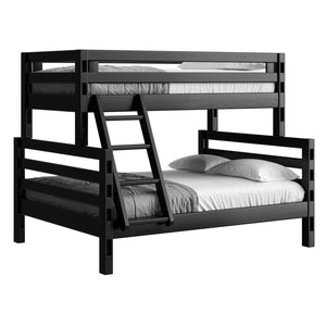 Ladder End Bunk Bed. TwinXL Over Queen, Offset.