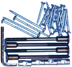 Bookcase bed hardware kit. 100mm connector bolts.
