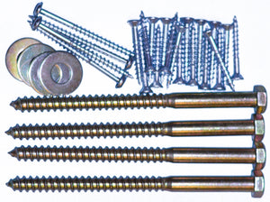 Bookcase bed hardware kit. 5 1/2in lag bolts.