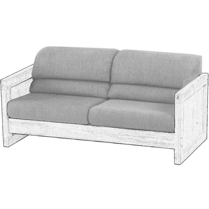 Upholstered Components for Loveseat, Large 65in, Attached Back Cushions. Frame is Not Included.