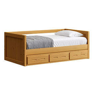 Panel Day Bed with Drawers. 29in High. Twin Size.