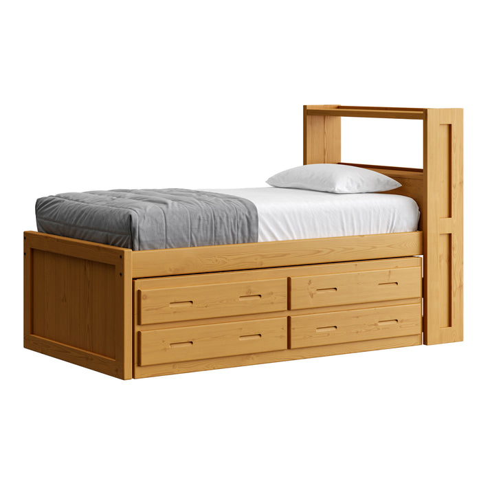 Captain's Bookcase Bed with Drawers. Sizes up to King