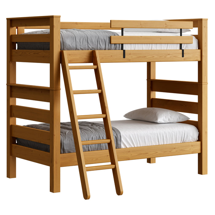 TimberFrame Bunk Bed. Twin Over Twin With Ladder.