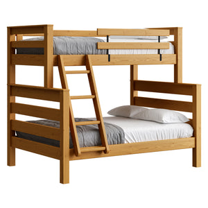TimberFrame Bunk Bed. Twin Over Full With Ladder.