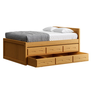 Captain's Bed, 39in HB, 26in FB, with Drawers and Trundle Bed. Sizes up to King