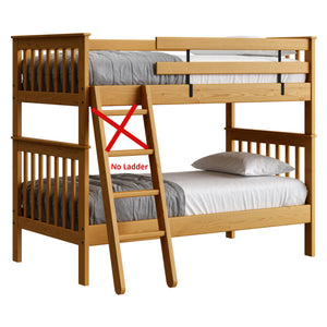 Mission Bunk Bed. Twin Over Twin. Omit Ladder