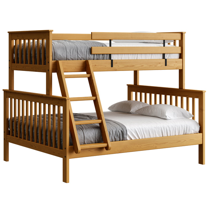Mission Bunk Bed. TwinXL Over Queen, Offset.