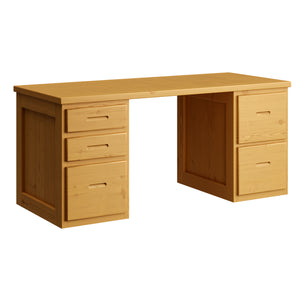 Desk, 2 File Drawers Right Side, 3 Drawers Left Side. 58in, 66in