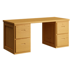 Desk, 2 File Drawers On Both Sides. 58in, 66in