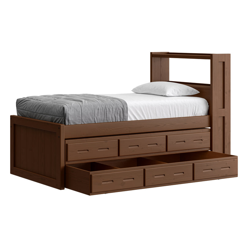 Captains Bookcase Bed With Drawers And Trundle Bed Sizes Up To King Crate Designs Furniture 