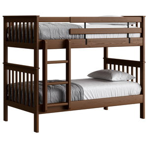 Mission Bunk Bed. Twin Over Twin. Vertical Ladder