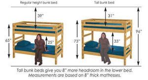 Ladder End Bunk Bed. FullXL Over Queen.