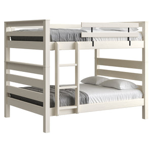 TimberFrame Bunk Bed. Queen Over Queen With Vertical Ladder.