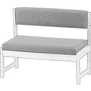 Upholstered Components for Bench with Back, Frame is Not Included. 42in, 62in, 80in Wide