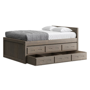 Captain's Bed, 39in HB, 26in FB, with Drawers and Trundle Bed. Sizes up to King