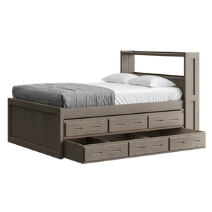Captain's Bookcase Bed with Drawers and Trundle Bed. Sizes up to King