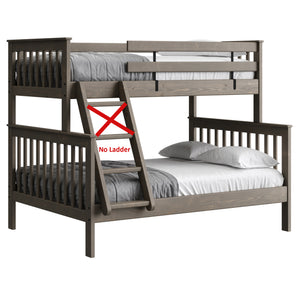 Mission Bunk Bed. Twin Over Full. Omit Ladder