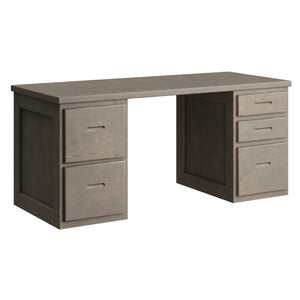 Desk, 2 File Drawers Left Side, 3 Drawers Right Side. 58in, 66in
