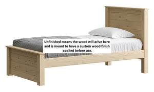 HarvestRoots Bed. 43in Headboard, 19in Footboard. Sizes up to King