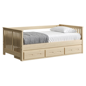 Shaker Day Bed with Drawers. 29in High. Twin Size.