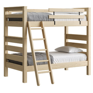 TimberFrame Bunk Bed. Twin Over Twin With Ladder.