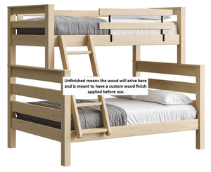 TimberFrame Bunk Bed. Twin Over Full With Ladder.