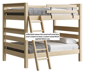 TimberFrame Bunk Bed. Full Over Full With Ladder.