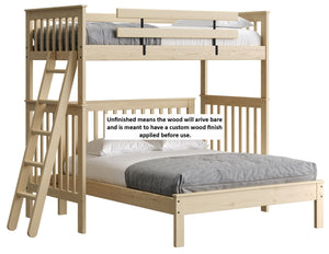 L-Shaped Combination. Mission Loft Tall, TwinXL with Lower bed sizes up to Queen