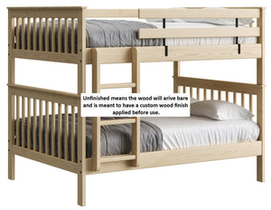 Mission Bunk Bed. Full Over Full. Vertical ladder