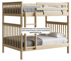 Mission Bunk Bed. Full Over Full. Vertical ladder