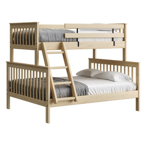 Mission Bunk Bed. TwinXL Over Queen, Offset.