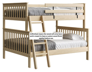 Mission Bunk Bed. FullXL Over Queen. Omit Ladder