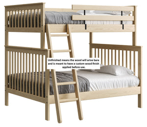 Mission Bunk Bed. FullXL Over Queen. Omit Ladder