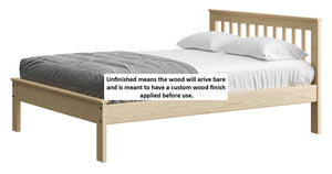 Mission Bed. 29in Headboard, 17in Footboard. Sizes up to Queen