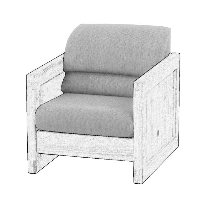 Upholstered Components for Arm Chair, Attached Back Cushions. Frame is Not Included.