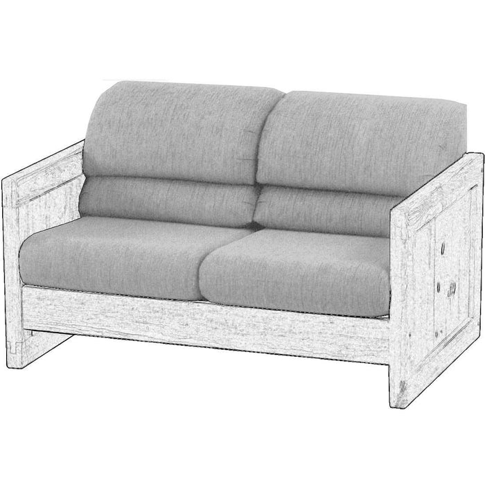 Upholstered Components for Loveseat, 52in, Attached Back Cushions. Frame is Not Included.